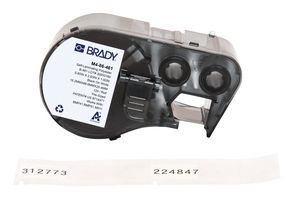 BRADY M4-86-461 Label, Thermal Transfer Printable, 15.24 mm, 66.68 mm, Polyester, Black on White, Transparent