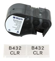 BRADY M5-78-432-CL-BK Label, Thermal Transfer Printable, 48.26 mm, 25.4 mm, Polyester, Black on Transparent