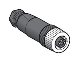 TELEMECANIQUE SENSORS XZCC12FDP40B Sensor Connector, OsiSense XZ Series, M12, Male, 4 Positions, Screw Pin, Straight Cable Mount