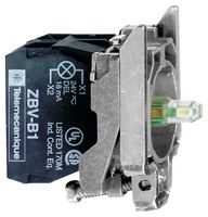 SCHNEIDER ELECTRIC ZB4BW0G13 Contact Block, DPST-NO, Screw Clamp, 2 Pole, 6 A, 120 V