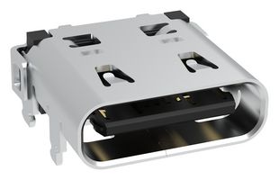 AMPHENOL COMMUNICATIONS SOLUTIONS GSB1C211110DS1HR USB Connector, Top Mount, 2Row, USB Type C, USB 2.0, Receptacle, 16 Positions, Through Hole Mount