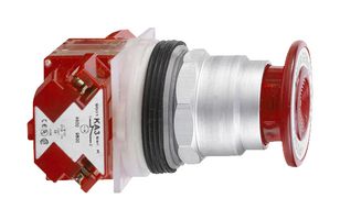 SCHNEIDER ELECTRIC 9001KR9R21H6 Industrial Pushbutton Switch, Harmony 9001K Series, SPST-NC, Off-On, Mushroom, Red