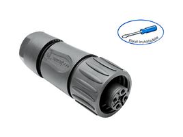 AMPHENOL SINE/TUCHEL C016 20D003 200 12 Circular Connector, Standard Circular Connector, ecomate M Series, Cable Mount Receptacle