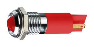 APEM Q14P1CXXSR110E LED Panel Mount Indicator, Red, 110 VAC, 14 mm, 6 mA, 17 cd, IP67