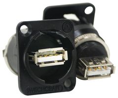 SWITCHCRAFT/CONXALL EHUSBAABX USB Adapter, USB Type A Receptacle, USB Type A Receptacle, USB 2.0, E Series