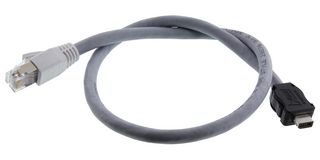 AMPHENOL COMMUNICATIONS SOLUTIONS ND9ACC250A Ethernet Cable, Cat6a, IX Type A Plug to RJ45 Plug, 500 mm, 19.7 "