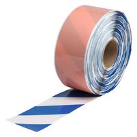 BRADY 170079 Tape, Stripes, Floor Marking, Acrylic Adhesive, Blue, White, 50 mil (1.27 mm), 100 ft, 30.48 m
