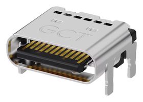 GCT USB4081-03-A USB Connector, 5A, 48V, 240W, USB Type C, USB 3.2, Receptacle, 24 Positions
