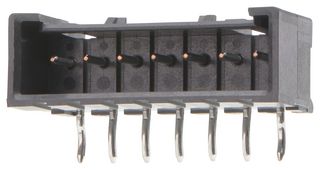 MOLEX 53426-9071 Pin Header, Signal, Wire-to-Board, 2.5 mm, 1 Rows, 7 Contacts, Through Hole Right Angle