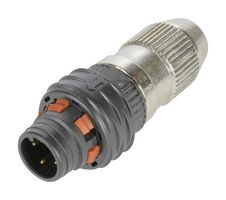 HARTING 21031111315 Sensor Connector, M12, Male, 3 Positions, Solder Pin, Straight Cable Mount