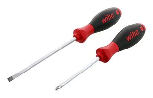 WIHA 30279 Screwdriver Set, 6.5mm Slotted, #2 Phillips, 2 Piece, SoftFinish Series