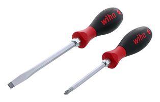 WIHA 53082 Screwdriver Set, 8mm x 150mm Slotted, #2 x 100mm Phillips, 2 Piece, SoftFinish Series