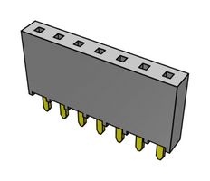 SAMTEC SSW-107-01-F-S PCB Receptacle, Board-to-Board, 2.54 mm, 1 Rows, 7 Contacts, Through Hole Mount, SSW Series