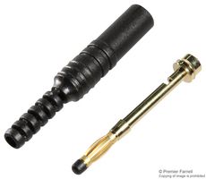 ABBATRON HH SMITH 289-103 Banana Test Connector, Plug, Cable Mount, Gold Plated Contacts, Black