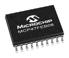 MICROCHIP MCP47FEB08-20E/ST Digital to Analog Converter, 8 bit, I2C, 2.7 V, 5.5 V, 8 Channels, Voltage