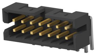 TE CONNECTIVITY 2-2842250-0 Pin Header, Board-to-Board, 2 mm, 2 Rows, 20 Contacts, Through Hole Right Angle, AMPMODU Series