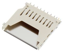 AMPHENOL COMMUNICATIONS SOLUTIONS GSD090012SEU Memory Card Connector, SD, Push-Pull, 9 Contacts, Phosphor Bronze, Gold Plated Contacts