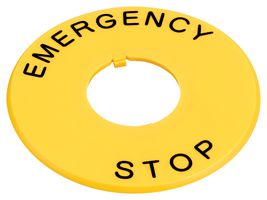 IDEC HWAV-27-Y Legend Plate, 0.87" Diameter Emergency Stop Switches, HW Series
