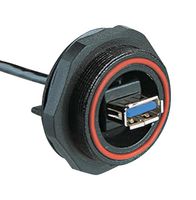 BULGIN LIMITED PX0849/A3 USB Cable, Sealed Type A Receptacle to 10 Position Header, 115 mm, 4.9 ", USB 3.0, Black