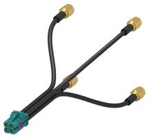 TE CONNECTIVITY 2081346-3 RF / Coaxial Cable Assembly, 3.3 ft, 1 m, RTK031, MATE AX Jack, SMA Plug x 4, 50 ohm