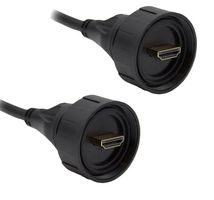 BULGIN LIMITED PX0868/3M00 Audio / Video Cable Assembly, HDMI Plug, HDMI Plug, 9.8 ft, 3 m, Black, Standard Buccaneer Series
