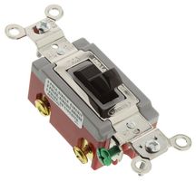 HUBBELL WIRING DEVICES HBL1222 Toggle Switch, DPST, Non Illuminated, Panel Mount, 20 A