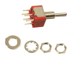 TE CONNECTIVITY - ALCOSWITCH A207SYCQ04 Toggle Switch, On-Off-(On), DPDT, Non Illuminated, Gemini A Series, Panel Mount, 5 A