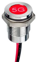 APEM Q14F5CXXHR24E LED Panel Mount Indicator, Red, 24 VDC, 14 mm, 20 mA, 800 mcd, IP67