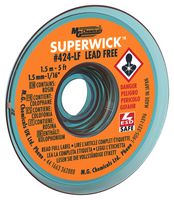 MG CHEMICALS 424-LF Desoldering Braid, Oxide Free Copper, Superwick, Yellow, #2, 1.5 m x 1.5 mm
