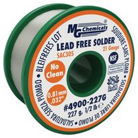 MG CHEMICALS 4900-227G Solder Wire, No Clean, 96.2, 2.8, 0.4, Sn, Ag, Cu, Lead Free, 0.032", 221°C, 0.5lb