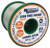 MG CHEMICALS 4900-454G Solder Wire, No Clean, 96.2, 2.8, 0.4, Sn, Ag, Cu, Lead Free, 0.032", 221°C, 1lb