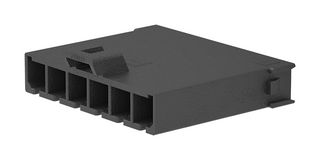 MOLEX 2138150106 Connector Housing, Black, Mega-Fit 213815 Series, Plug, 6 Positions, 5.7 mm