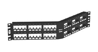 PANDUIT CPPA48FMWBLY Patch Panel, Flush Mount, Modular Patch Panel, 48 Ports, 2U, Mini-Com Series
