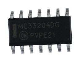 ONSEMI MC33204DR2G Operational Amplifier, Quad, 4 Channels, 2.2 MHz, 1 V/µs, 1.8V to 12V, SOIC, 14 Pins