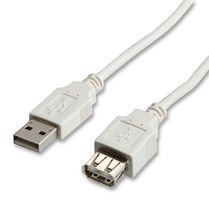 MULTICOMP PRO 11.99.8949 USB Cable, Type A Plug to Type A Receptacle, 1.8 m, 5.9 ft, USB 2.0, White