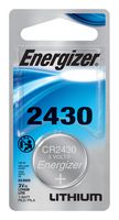 ENERGIZER ECR2430BP Battery, 3 V, Coin Cell, Lithium, Flat Top, 1