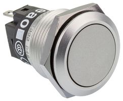EAO 82-5551.1000 Vandal Resistant Switch, 82 Series, 19 mm, SPDT, Momentary, Round, Natural
