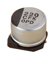 PANASONIC EEEFK1V220AR SMD Aluminum Electrolytic Capacitor, Radial Can - SMD, 22 µF, 35 V, 2000 hours @ 105°C, Polar