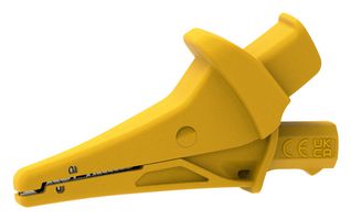 CAL TEST ELECTRONICS CT4501-4 Alligator Clip, 1.2" Max Jaw Open, 3.6" Length, 20 A, 1500 V, Yellow, CT4501 Series