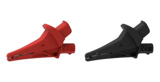 CAL TEST ELECTRONICS CT4502 Alligator Clip, 1.2" Max Jaw Open, 3.6" Length, 20 A, 1500 V, Black, Red
