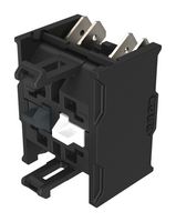 EAO 704.911.4/DFS-1 Contact Block, Emergency Stop Switches, SPST-NC, Slow-Make, Gold, 10A, 500V, Double Plug In