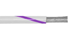 ALPHA WIRE 3050 WV001 Wire, PVC, Violet, White, 24 AWG, 7 x 32AWG, 1000 ft