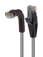 L-COM TRD695RA1GRY-25 Ethernet Cable, Cat6, 90° RJ45 Plug to RJ45 Plug, UTP (Unshielded Twisted Pair), Gray, 7.6 m