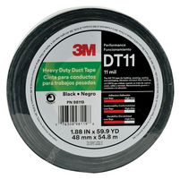 3M DT11 48MM X 54.8M BLACK Tape, Heavy Duty Duct, Synthetic/Natural Rubber Blend Adhesive, Black, 11 mil (0.27 mm), 60 yard