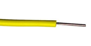 ALPHA WIRE 3057/1 YL005 Wire, Hook Up, UL1007/UL1569, Solid Tinned Copper, PVC, Yellow, 16 AWG, Solid, 100 ft