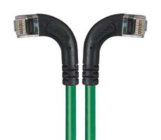 L-COM TRD695RA8GR-30 Ethernet Cable, Cat6, 90° RJ45 Plug to 90° RJ45 Plug, UTP (Unshielded Twisted Pair), Green, 9.1 m