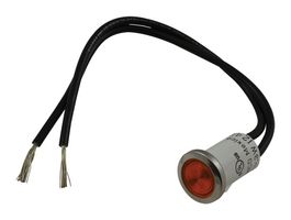 WAMCO WL-1030D3 Neon Indicator, Snap In, 125 V, Wire Leaded, Amber, 12.7 mm, Dome, 1.5 mA