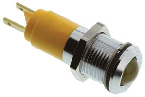 WAMCO WL-192A0352 LED Panel Mount Indicator, Yellow, 24 V, 14 mm, 17 mA, 1.3 cd, IP67
