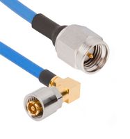 AMPHENOL SV MICROWAVE 7032-9894 RF / Coaxial Cable Assembly, Threaded, 12 ", 304.8 mm, 0.085" Flexible, SMPM Right Angle Jack