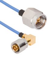 AMPHENOL SV MICROWAVE 7032-9896 RF / Coaxial Cable Assembly, Threaded, 12 ", 304.8 mm, 0.047" Flexible, SMPM Right Angle Jack